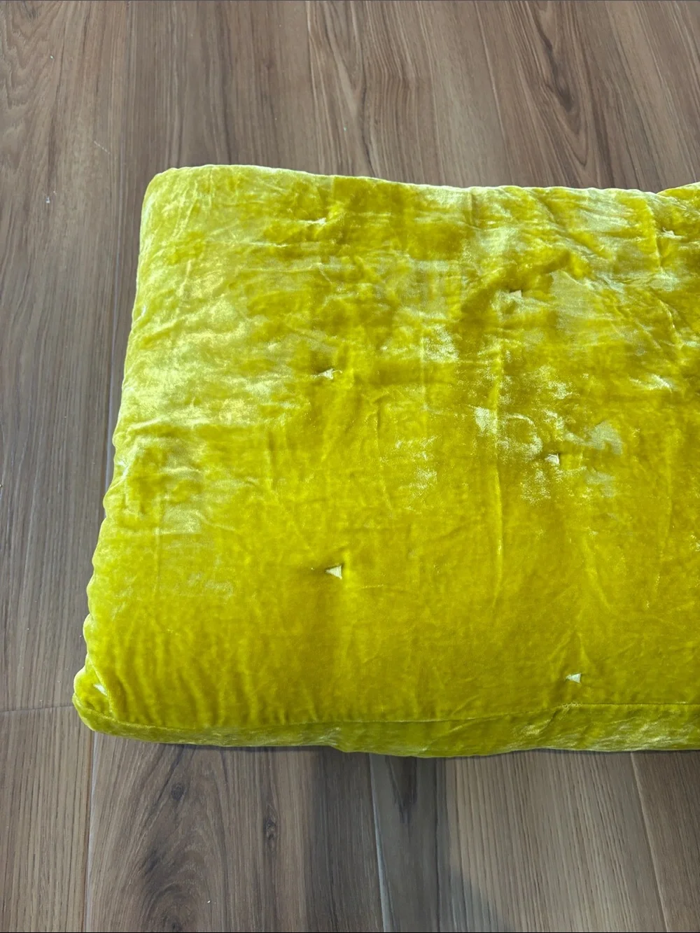 Crate & Barrel Audra Crushed Velvet Twin Comforter Yellow